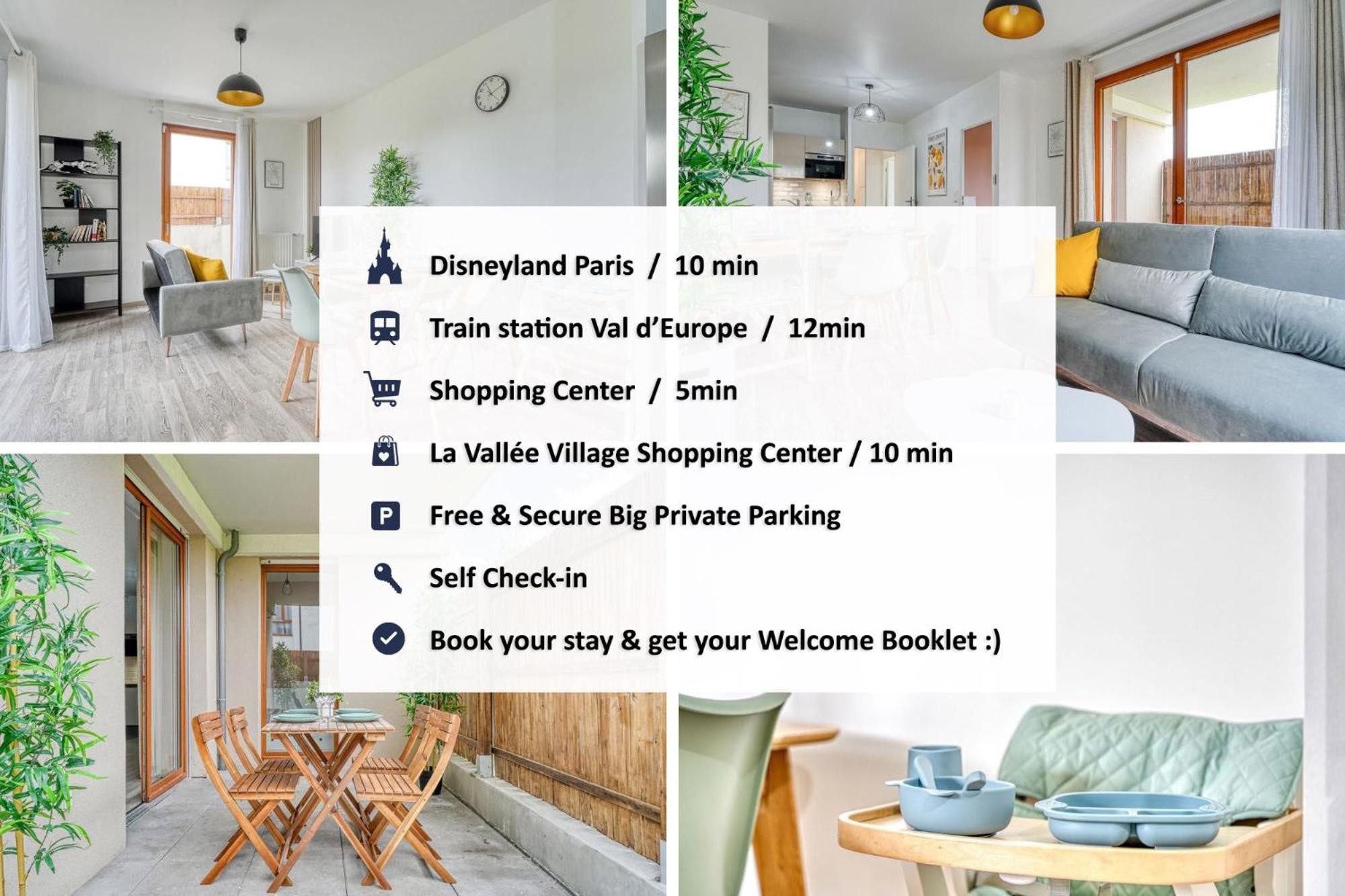 Bella Notte - 10 Min From Disneyland, Free Parking, Self Check-In, 7 Pers Montévrain Exterior foto